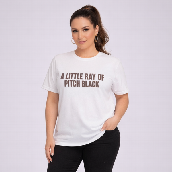 A Little Ray of Pitch Black Cotton T-Shirt