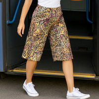 Multi Coloured Animal Print Wide Leg Culottes