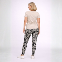 Black Beige Paisley High Rise Leggings