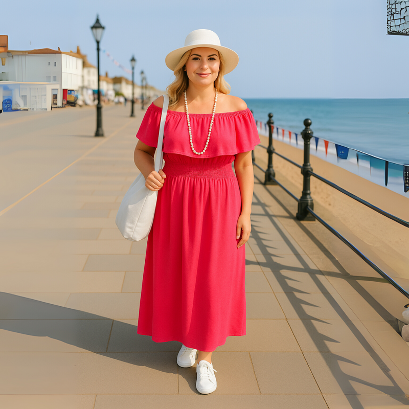 Maxi Dress Smocked Waist Pockets