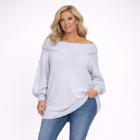 Soft Knitted Long Length Off Shoulder Jumper