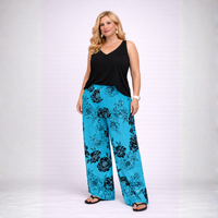 Bright Coloured Wide Leg High Rise Palazzo Trousers