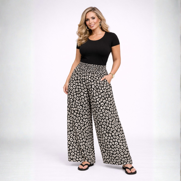 Elasticated Waist Pocket Palazzo Trousers