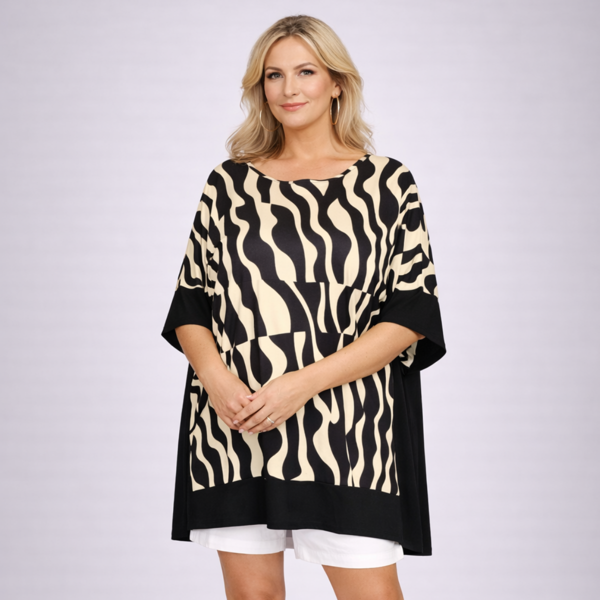 Oversized Soft Stretchy Kaftan with Panel Edging