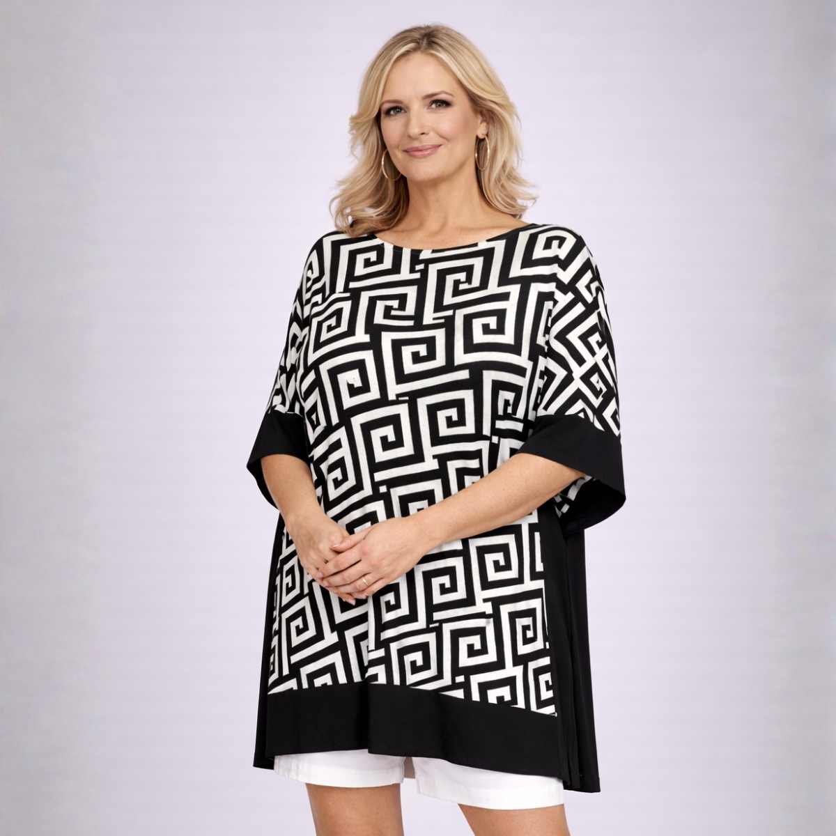 Oversized Soft Stretchy Kaftan with Panel Edging