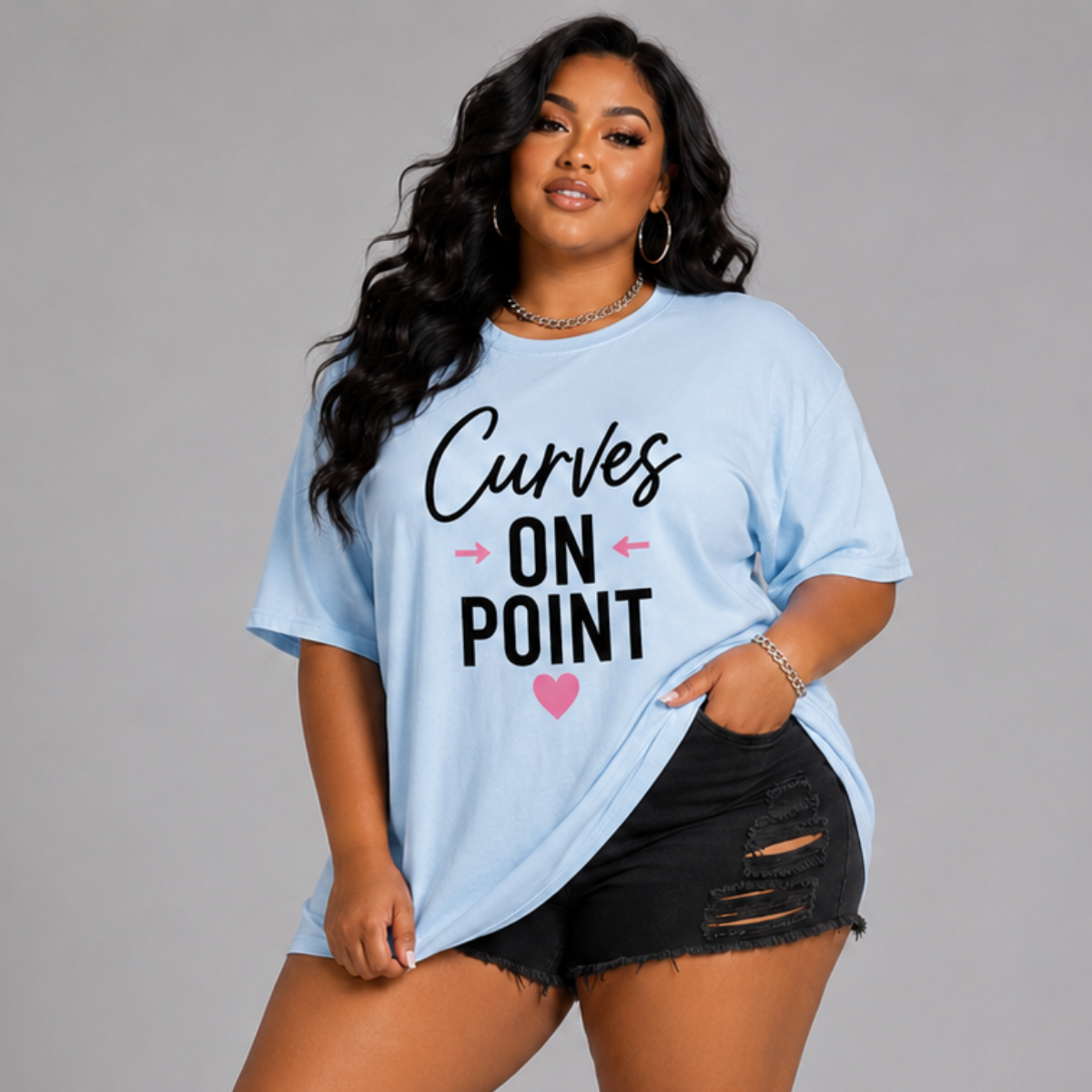 Long T-Shirt with “Curves On Point”