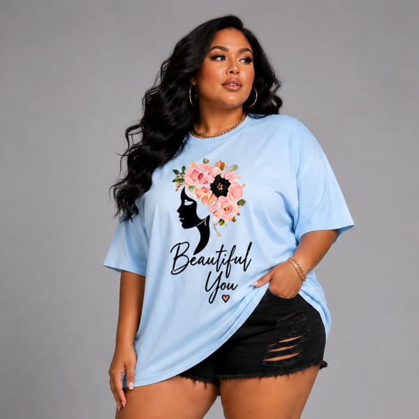 Long T-shirt with Beautiful You Print
