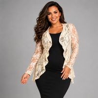 Lace Long Sleeve Waterfall Cardigan / Jacket