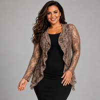 Lace Long Sleeve Waterfall Cardigan / Jacket