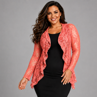 Lace Long Sleeve Waterfall Cardigan / Jacket
