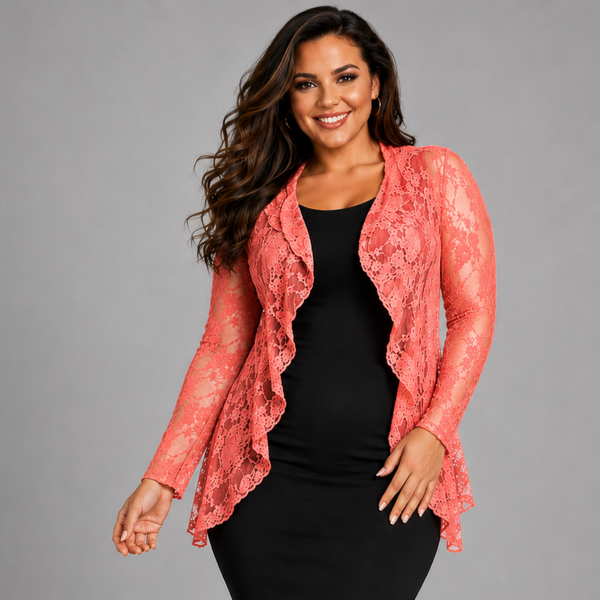 Lace Long Sleeve Waterfall Cardigan / Jacket