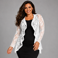 Lace Long Sleeve Waterfall Cardigan / Jacket