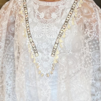 Oversized Lace Kaftan with Shell detail