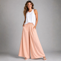 Polka Dot Wide Leg Palazzo Trousers with Pockets