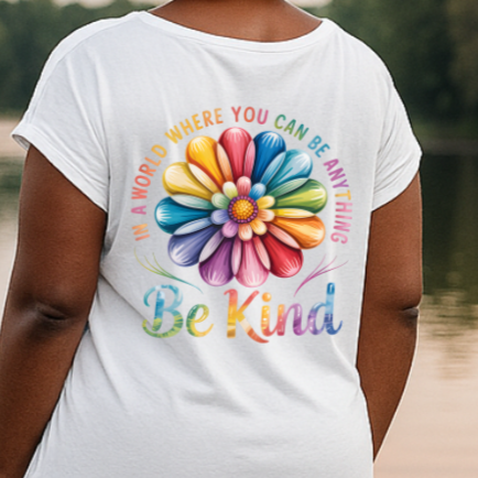 Long Be Kind Dipped-Hem T-Shirt with Side Pockets