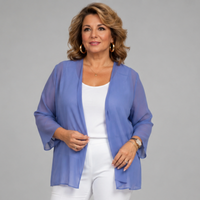Chiffon Cover Up Open Front Jacket