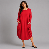 Soft Stretchy Loose Fitting Dress with Pockets