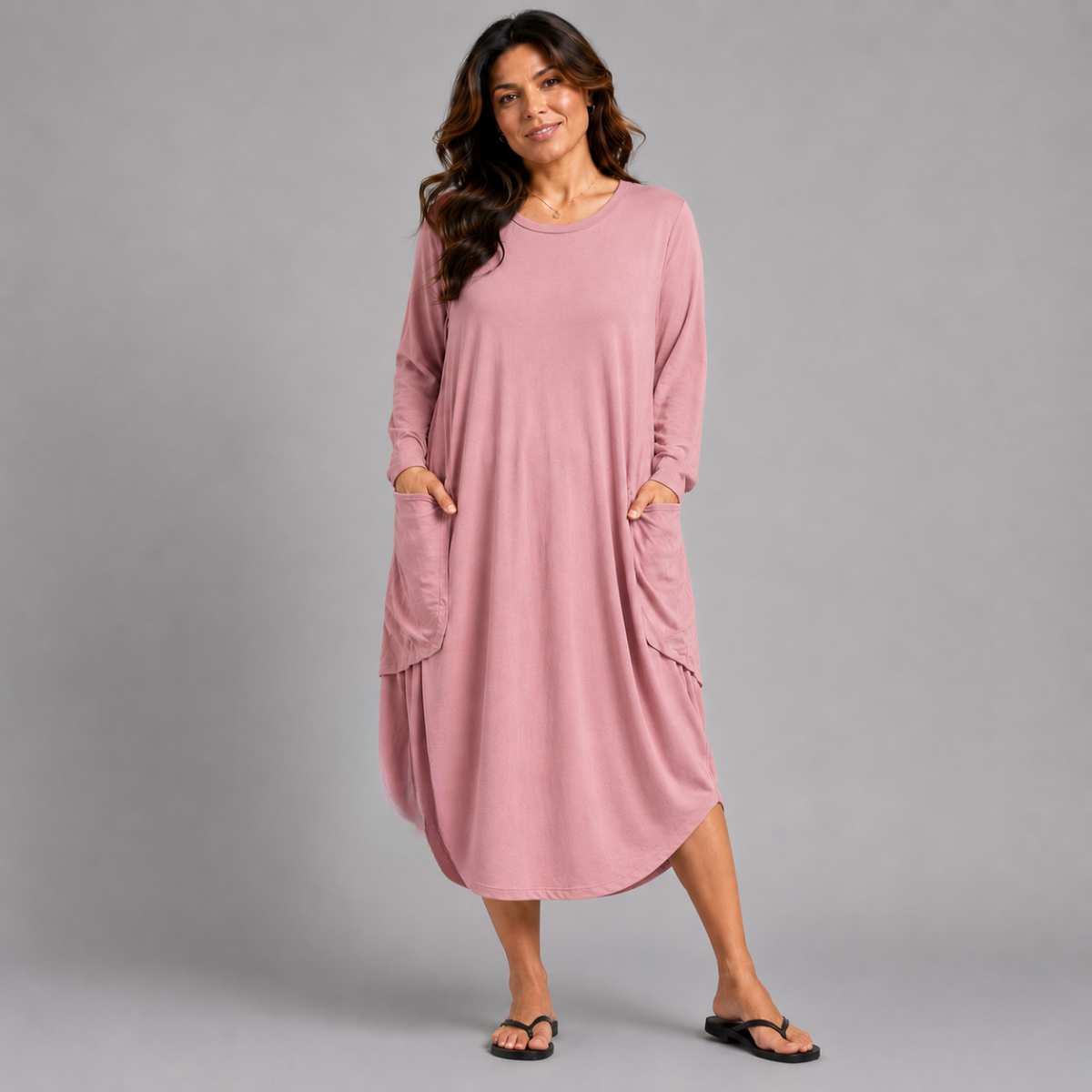 Soft Stretchy Loose Fitting Dress with Pockets