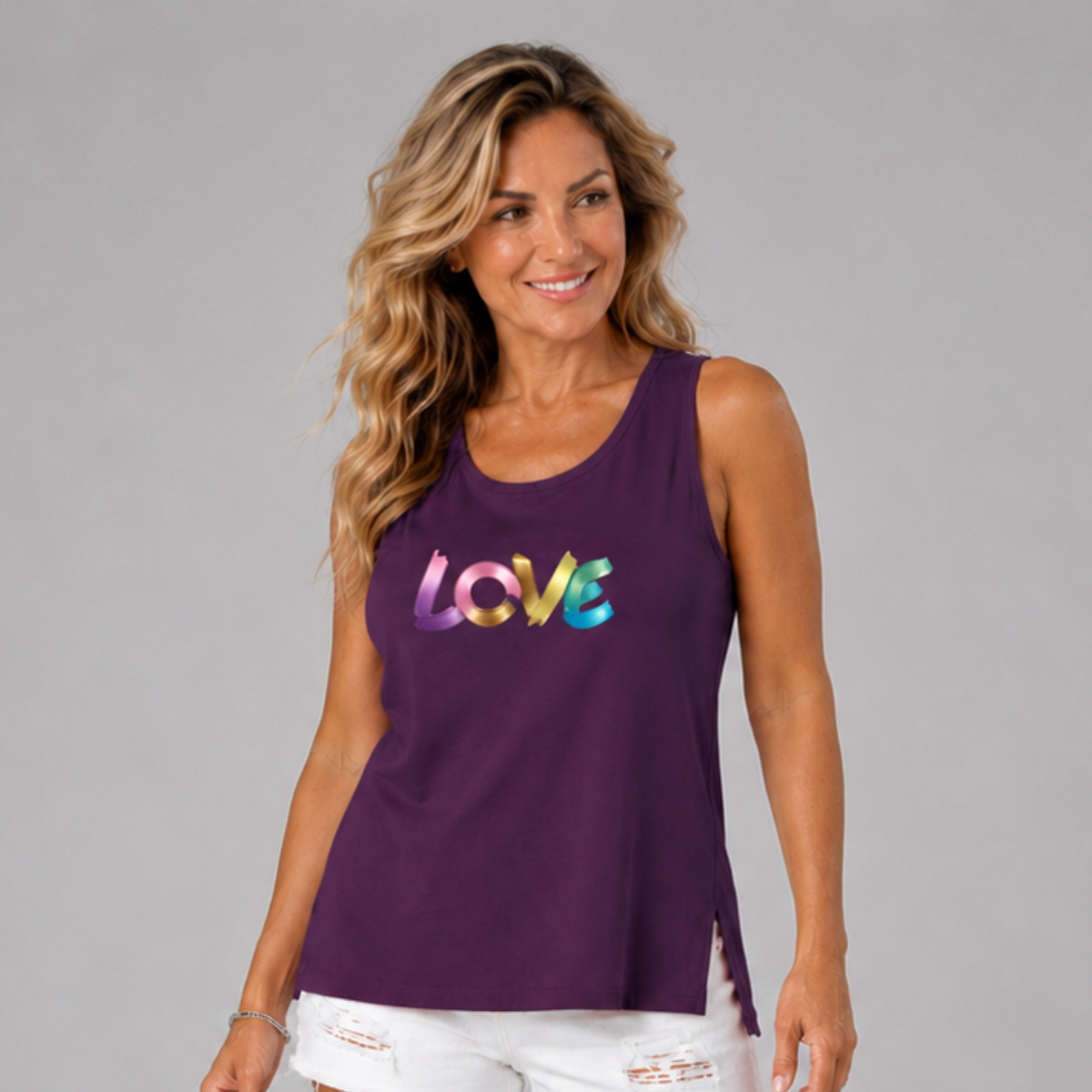 Sleeveless  “LOVE” Logo Cut-Side Vest