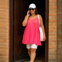 Pleated Strappy Swing Top