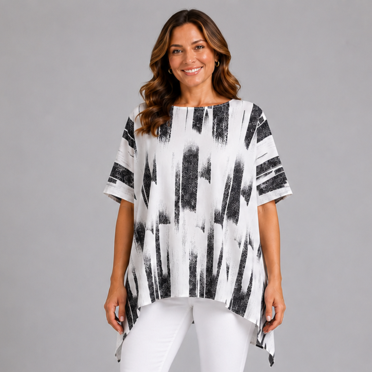 Splash Hanky hem top / blouse