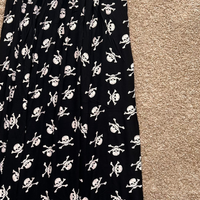 Black White Skulls Strapless Boob Tube Maxi Dress