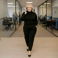 Black Elasticated Waist Trousers
