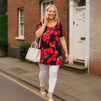 Short Sleeve Floral Smock Top