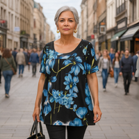 Short Sleeve Floral Smock Top