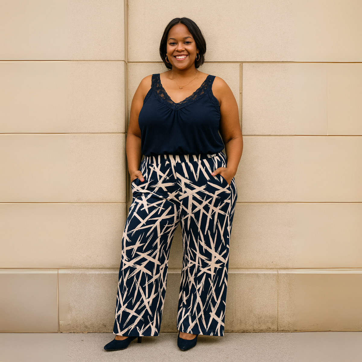 Brush Stroke Palazzo Trousers