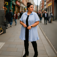 Frilled Edge Short Sleeve Blouse