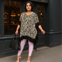 Oversized Soft Stretchy Kaftan with Panel Edging