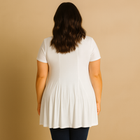 Short Sleeve Godet Panel Swing Top
