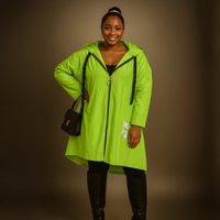 A-Line Dipped Hem Rain Mac