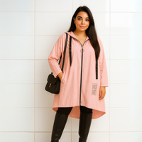 A-Line Dipped Hem Rain Mac