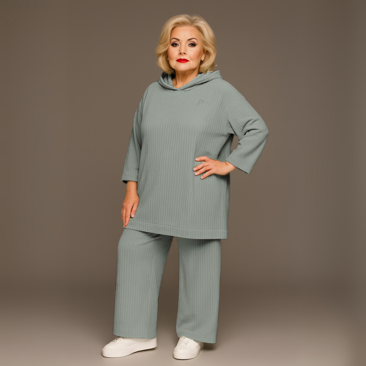 Velour Ribbed Oversized Tracksuit
