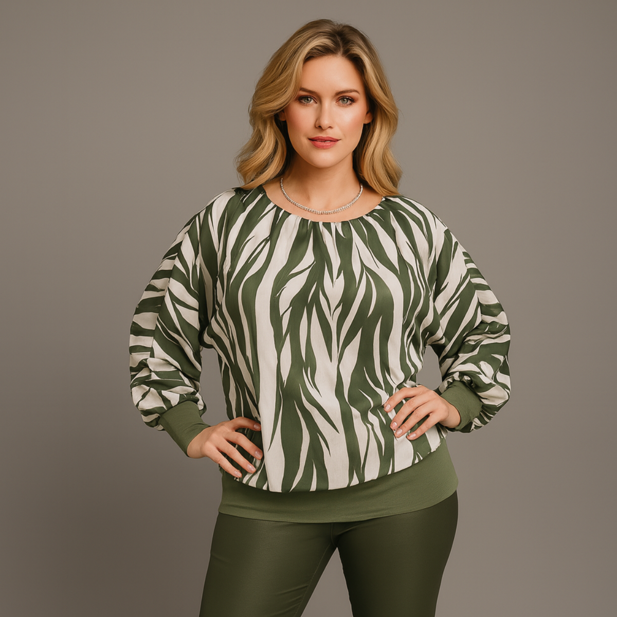 Striped Batwing Lined Blouse