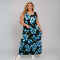 Bold Floral Sleeveless Maxi Dress