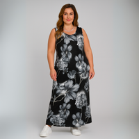 Bold Floral Sleeveless Maxi Dress