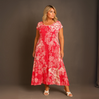 Pleated Tiger Print Maxi Dress
