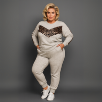 Leopard Panel Tracksuit with Pockets