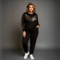 Leopard Panel Tracksuit with Pockets