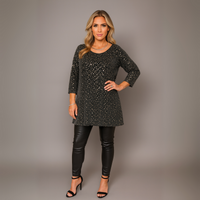 Sequin Sparkly Long Sleeve Swing Top