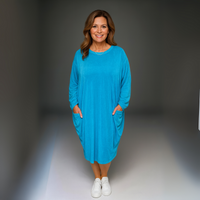 Soft Stretchy Loose Fitting Dress with Pockets