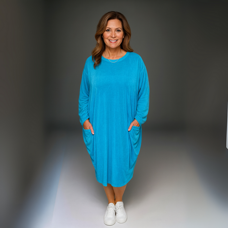 Soft Stretchy Loose Fitting Dress with Pockets