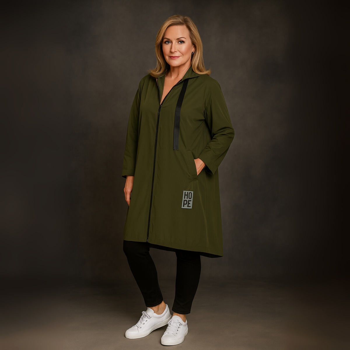 A-Line Dipped Hem Rain Mac
