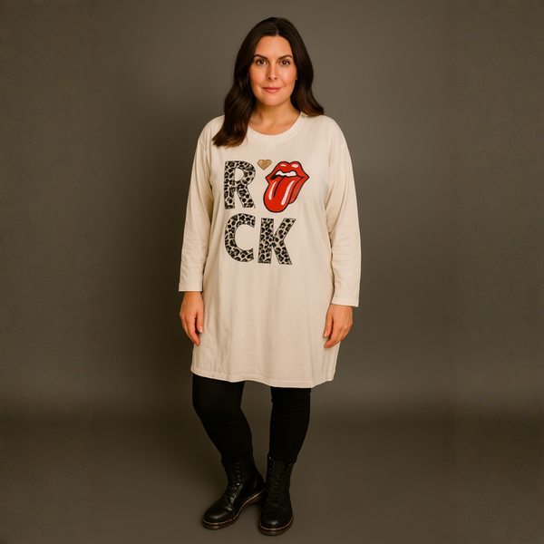 Rock Long Length Top with Side Pockets