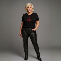 Soft Stretchy Anchor Studded Top