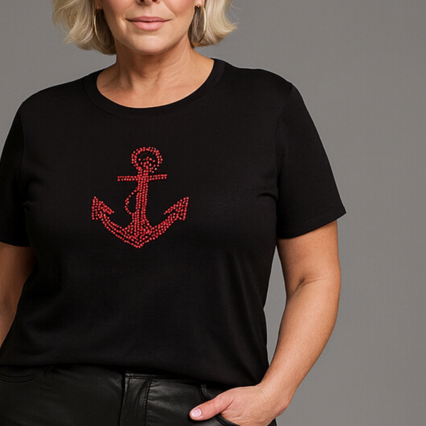 Soft Stretchy Anchor Studded Top