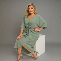 Knot Front V-Neck Dress